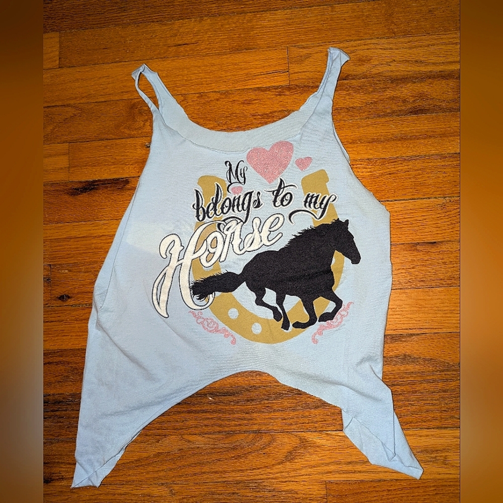 Light Blue Horse Graphic Tank!